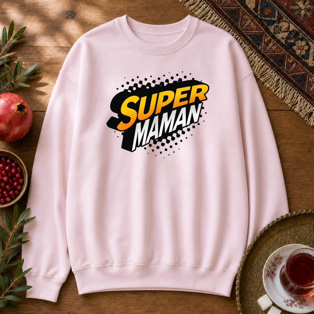 Super Maman Sweatshirt - Light Pink