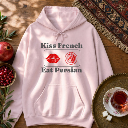 Kiss French, Eat Persian Hoodie - Light Pink