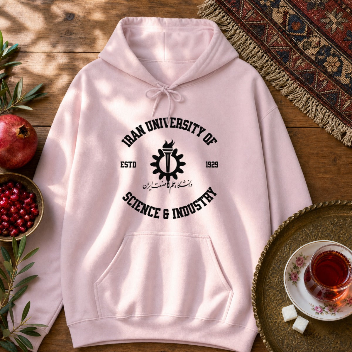 Iran University of Science and Technology Hoodie - Light Pink