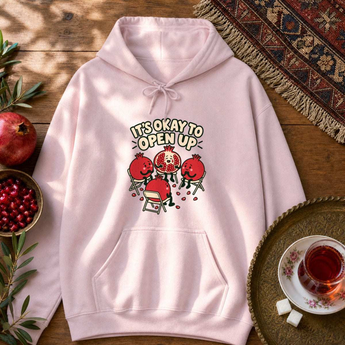 It's Okay to Open Up Hoodie - Light Pink
