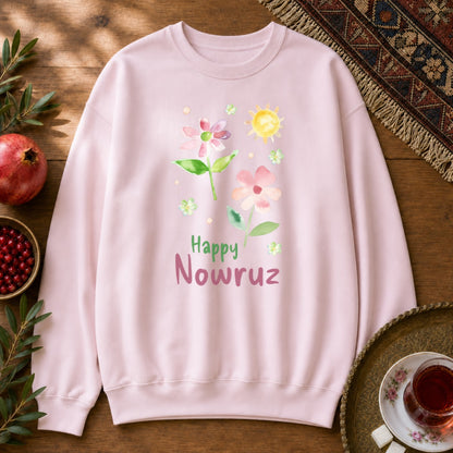 Happy Nowruz - Watercolor Sweatshirt - Light Pink