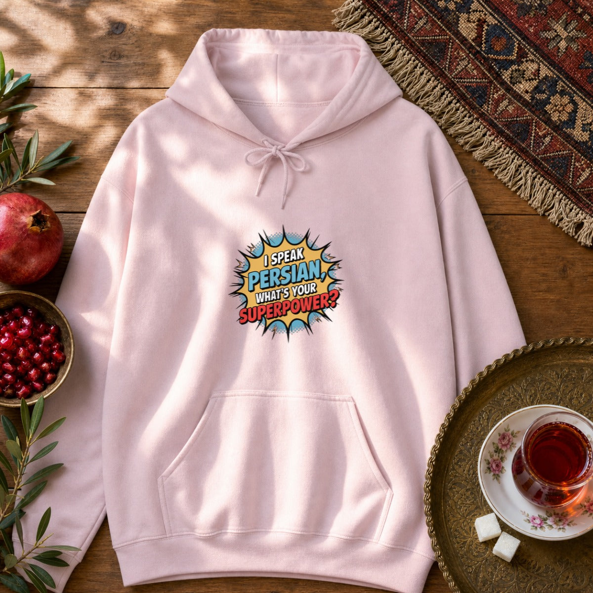 Persian Superpower Hoodie - Light Pink