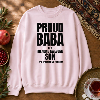 Proud Baba of a Son Sweatshirt - Light Pink