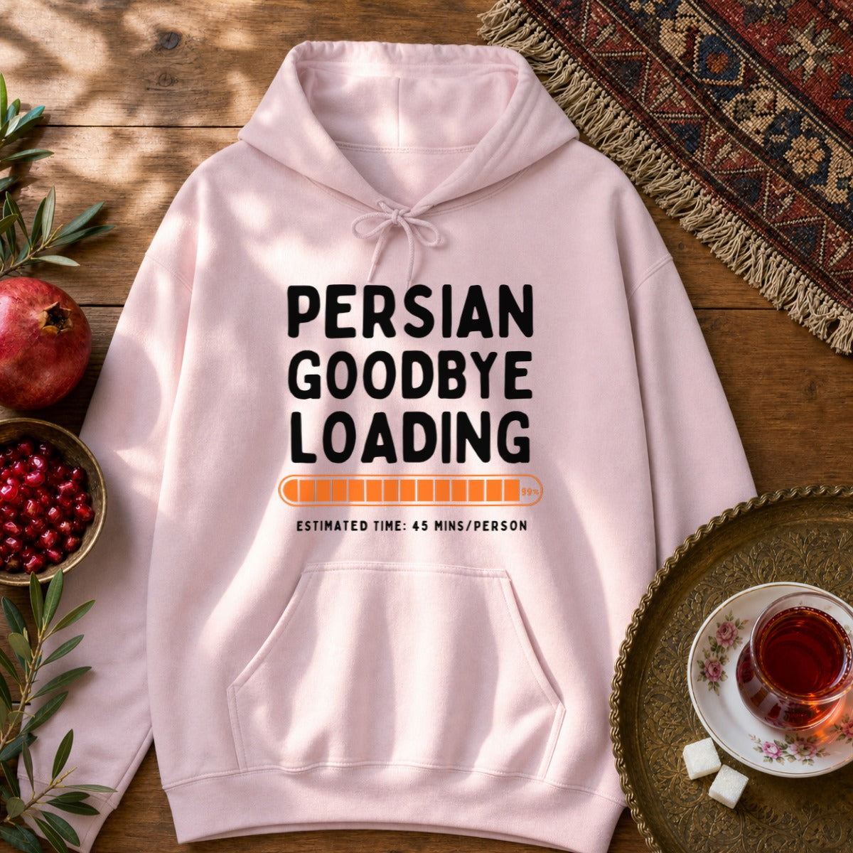 Persian Goodbye Loading Hoodie - Light Pink