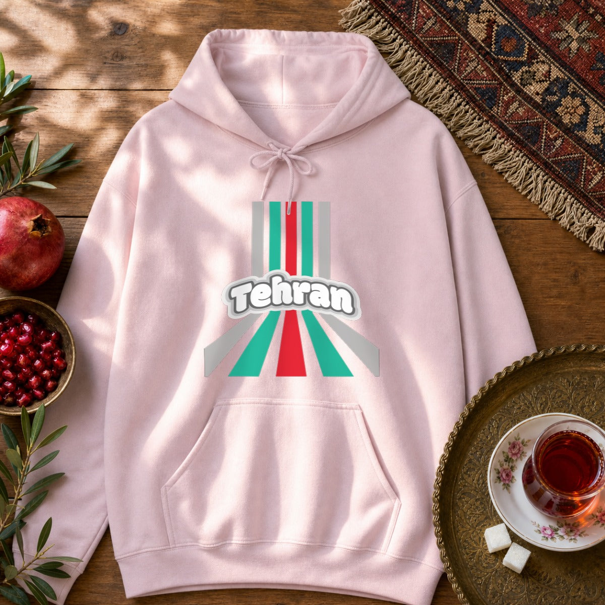 Retro Tehran Hoodie - Light Pink