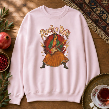 Rock n Roll Sweatshirt - Light Pink