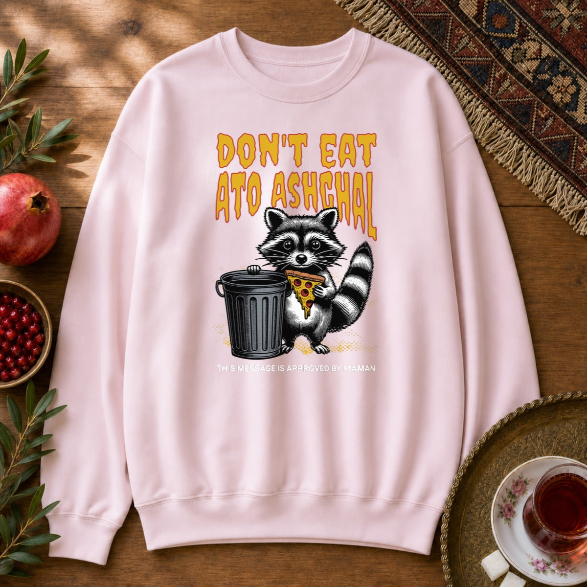 Don't Eat Ato Ashghal Sweatshirt - Light Pink