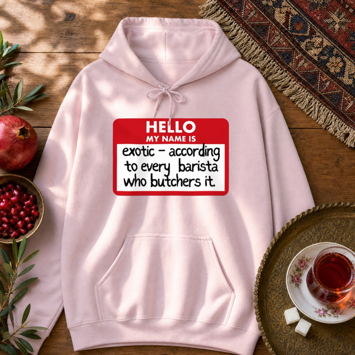 My Name Is Exotic Hoodie - Light Pink
