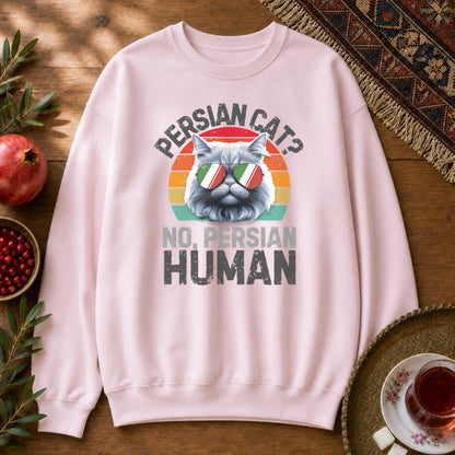 Persian Cat Human Sweatshirt - Light Pink