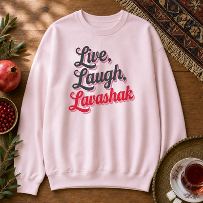 Live, Laugh, Lavashak Sweatshirt - Light Pink