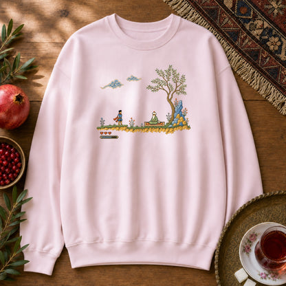 Retro Quest - Pixel Art Sweatshirt - Light Pink