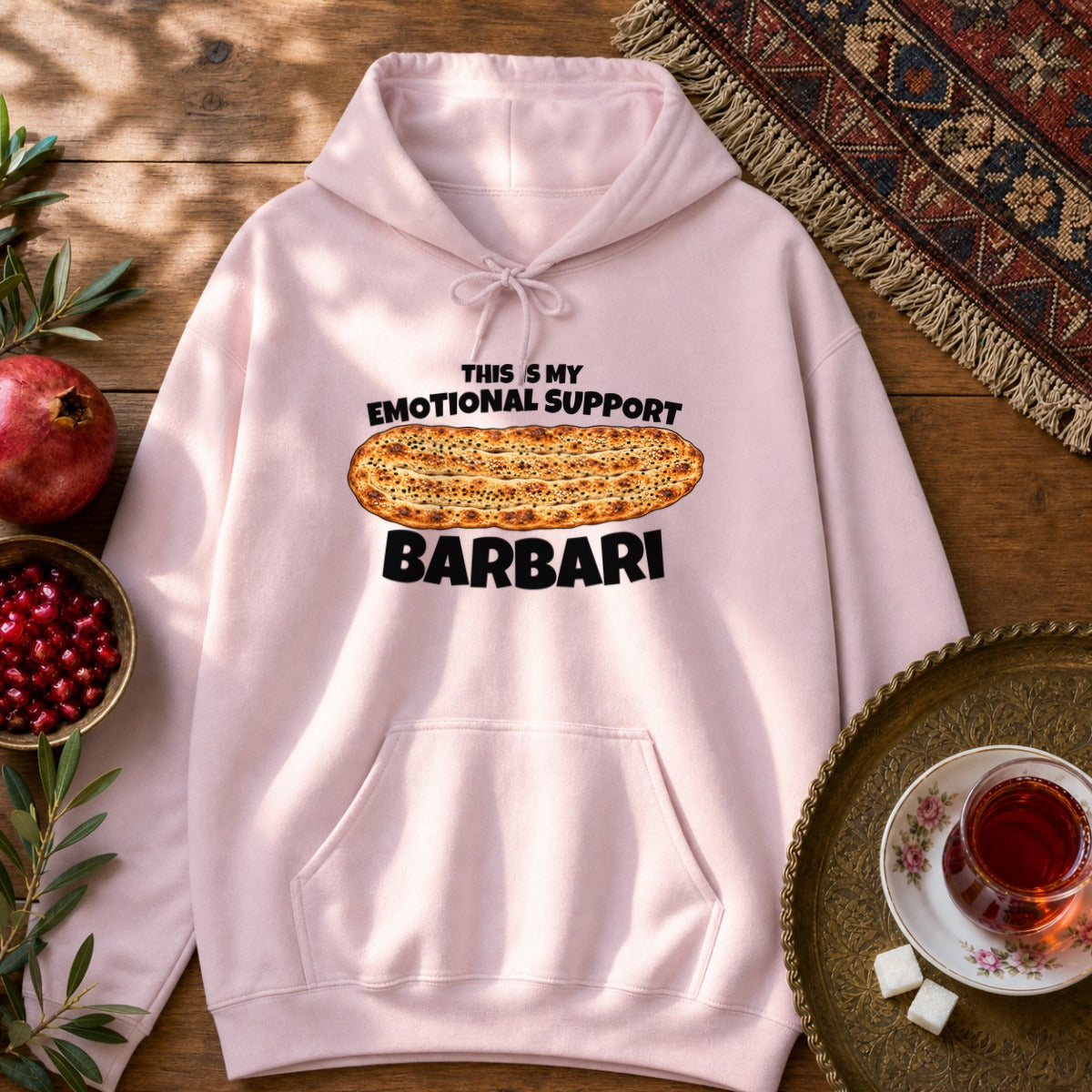 Emotional Support Barbari Hoodie - Light Pink
