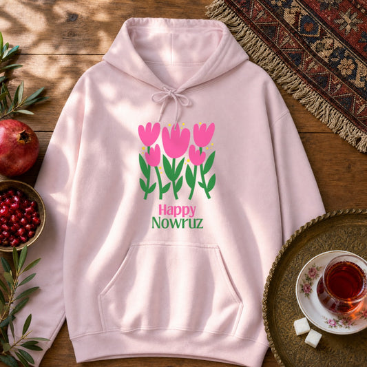Nowruz Tulips Hoodie - Light Pink
