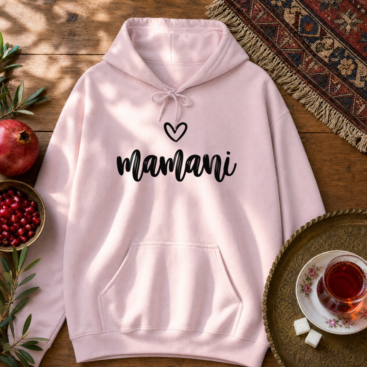 Mamani Heart Hoodie - Light Pink