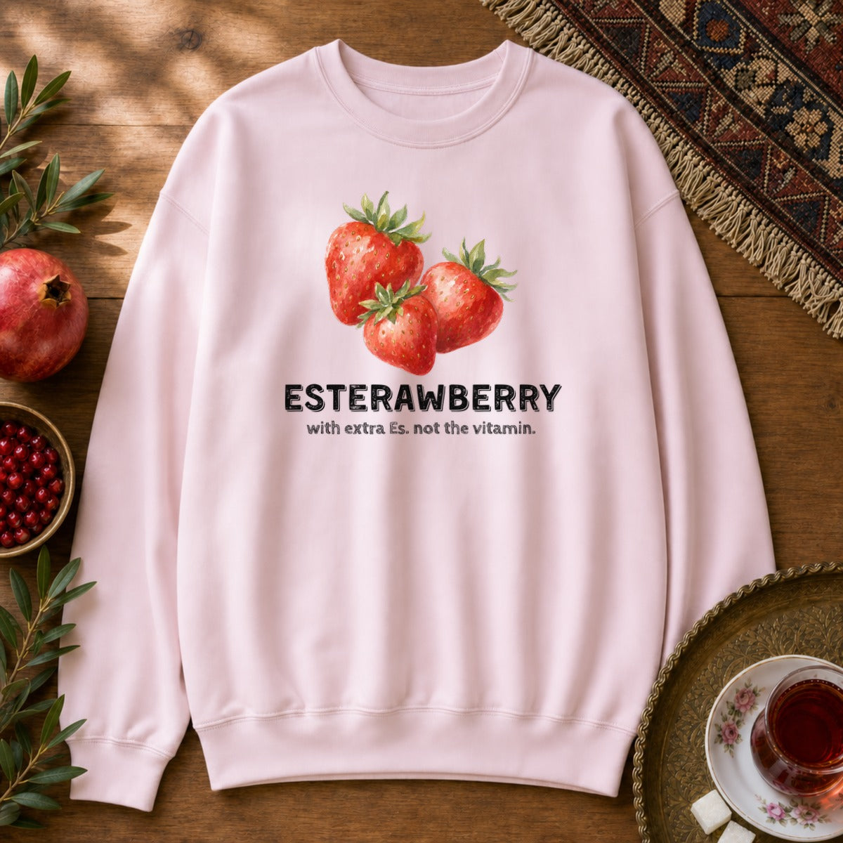 Esterawberry Sweatshirt - Light Pink