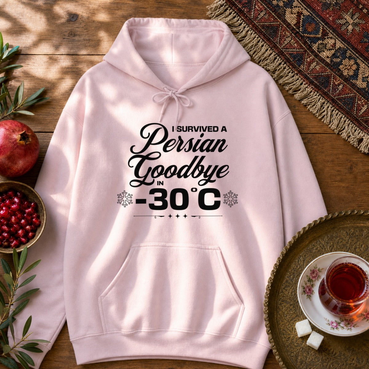 Persian Goodbye Survivor Hoodie - Light Pink
