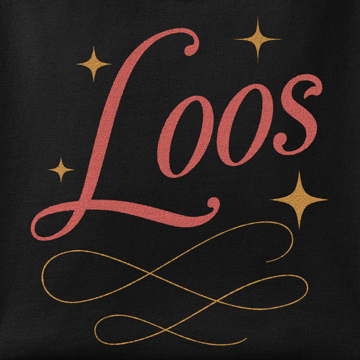 Close-up of the Loos print showing ink detail on the fabric