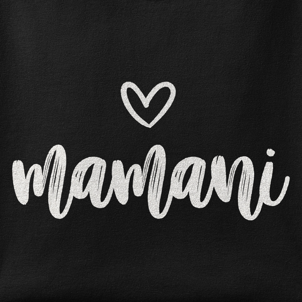 Close-up of the Mamani Heart print showing ink detail on the fabric