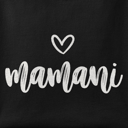 Close-up of the Mamani Heart print showing ink detail on the fabric