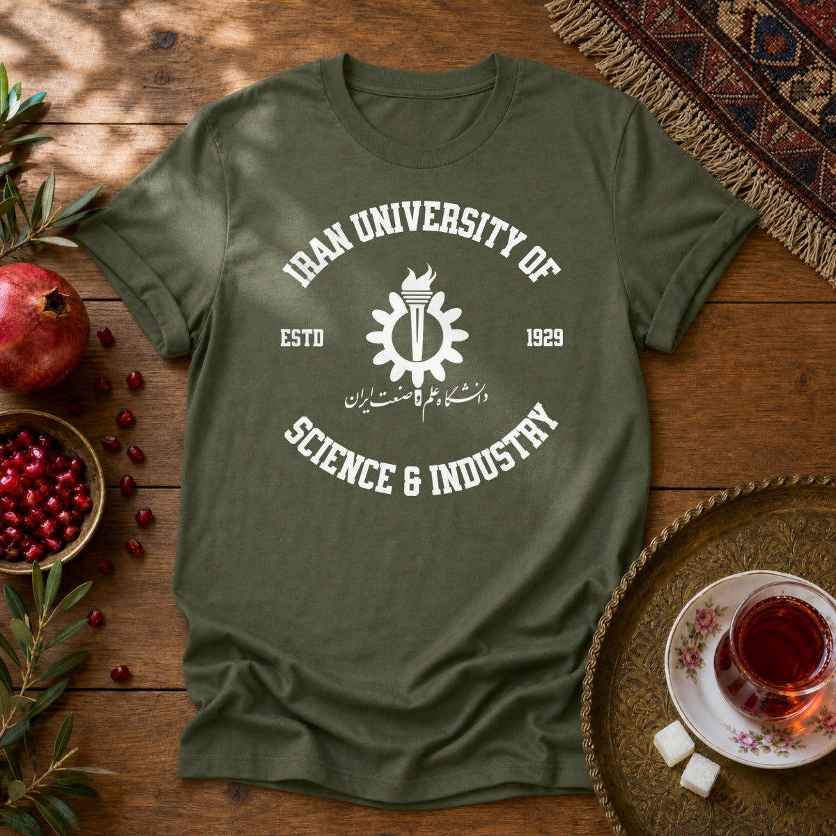 Iran University of Science and Technology Unisex T-Shirt - Military Green
