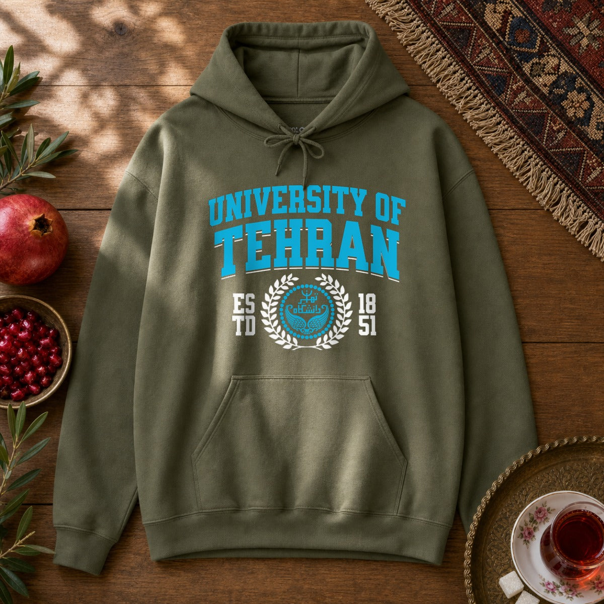 University of Tehran Hoodie - Military Green
