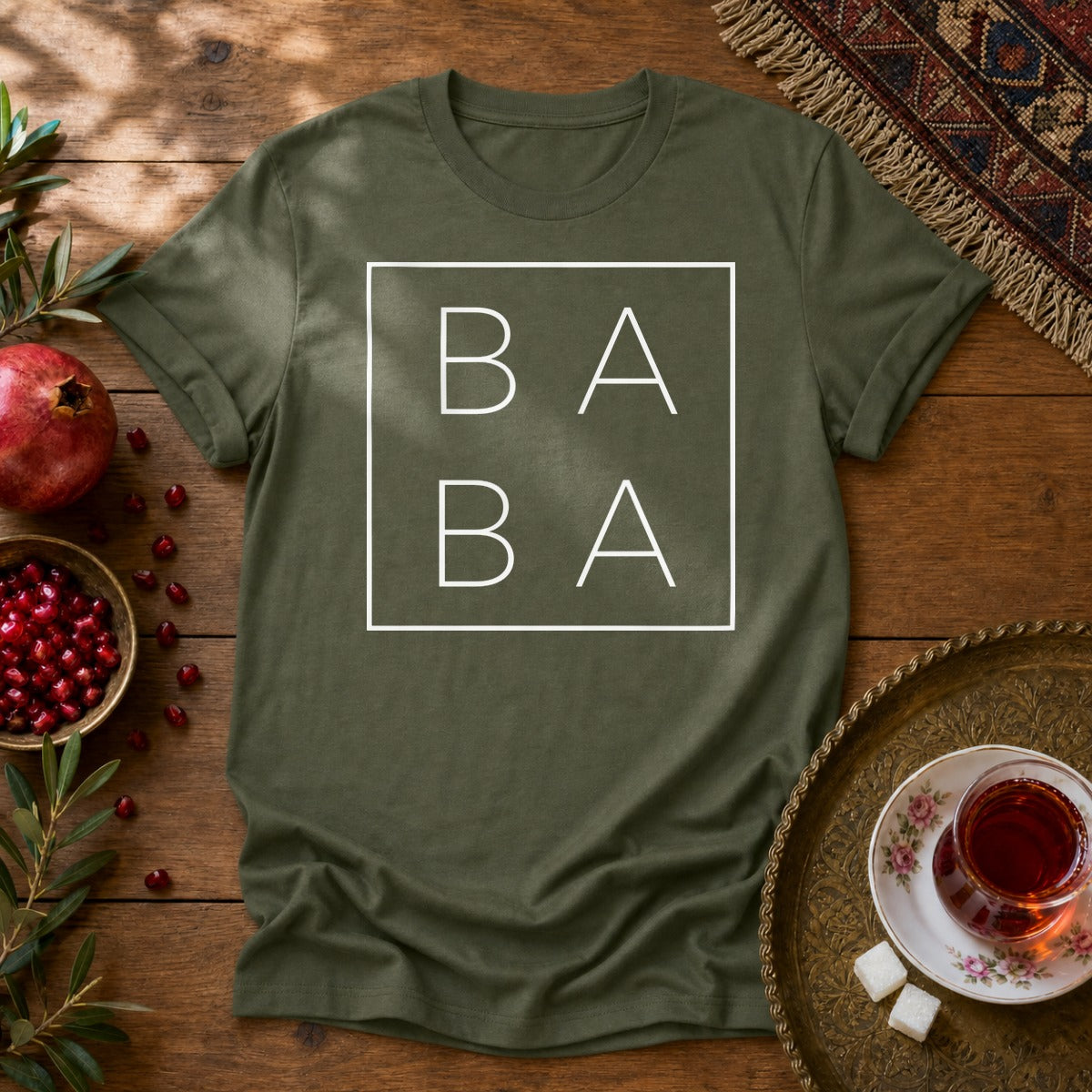 Baba Minimal Unisex T-Shirt - Military Green