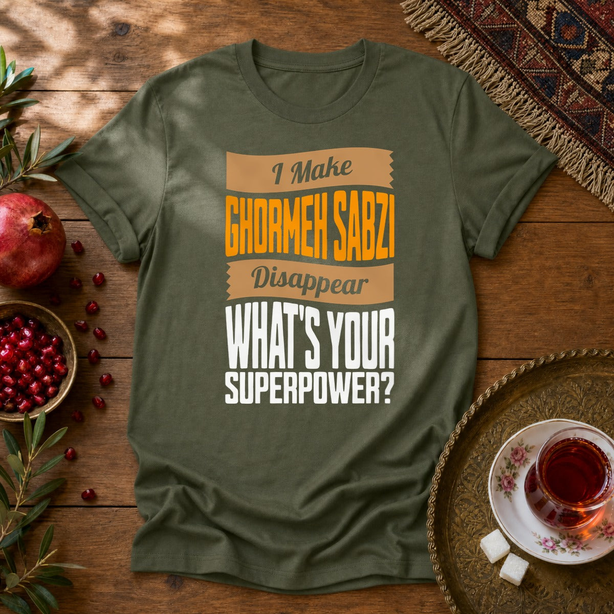 I make Ghormeh Sabzi disappear Unisex T-Shirt - Military Green