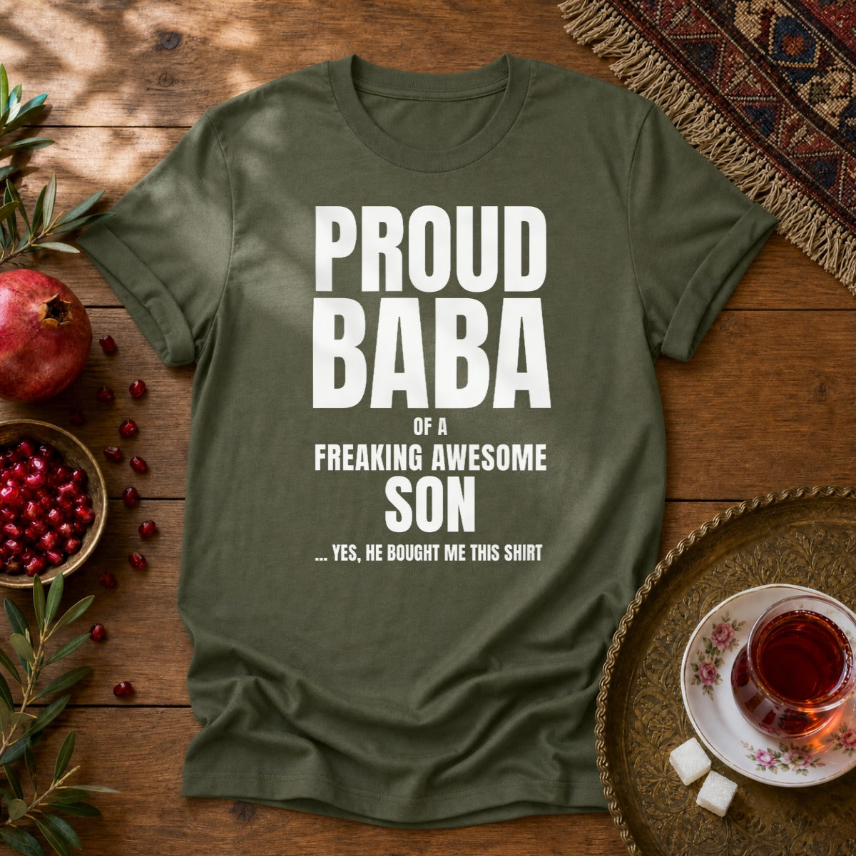 Proud Baba of a Son Unisex T-Shirt - Military Green