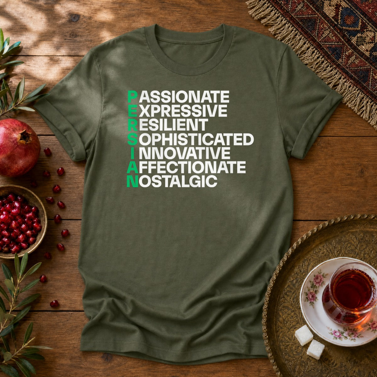 Persian Traits Unisex T-Shirt - Military Green