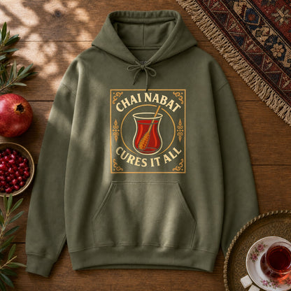Chai Nabat Cures it All Hoodie - Military Green