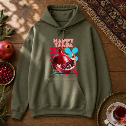 Happy Yalda Hoodie - Military Green