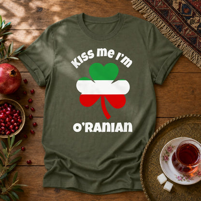 Kiss Me I'm O'Ranian Unisex T-Shirt - Military Green