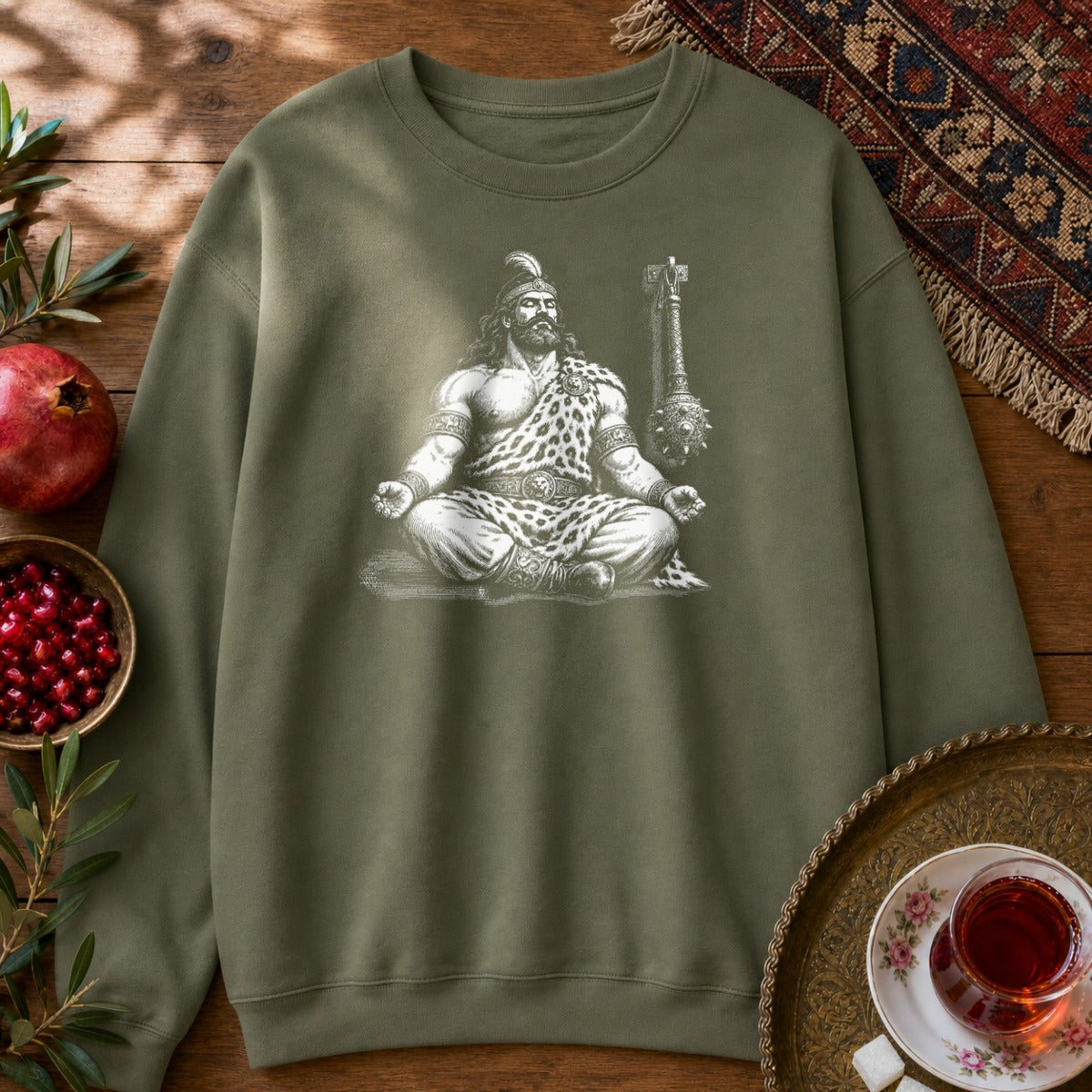 Meditating Rostam Sweatshirt - Military Green
