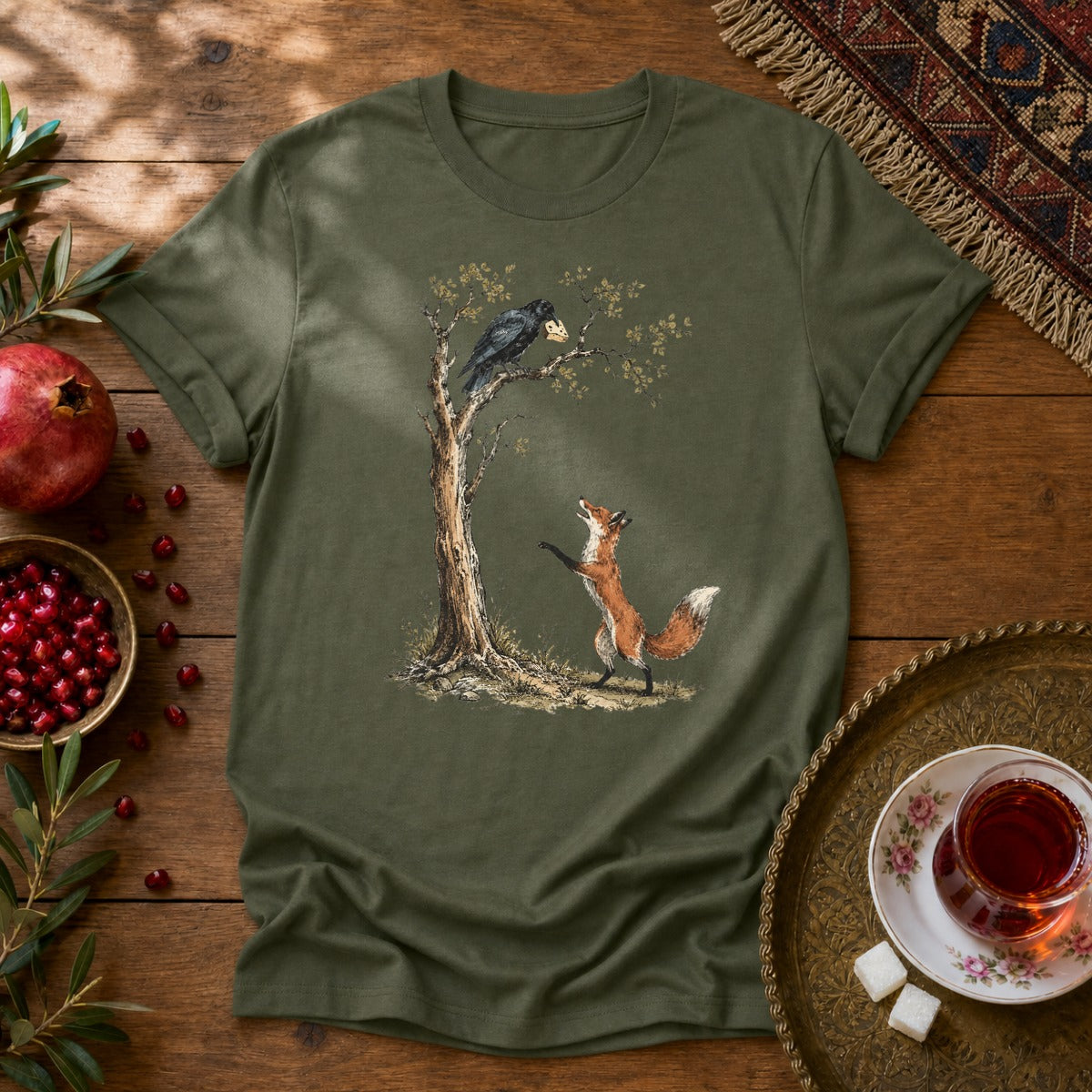 Roobah va Kalagh Unisex T-Shirt - Military Green
