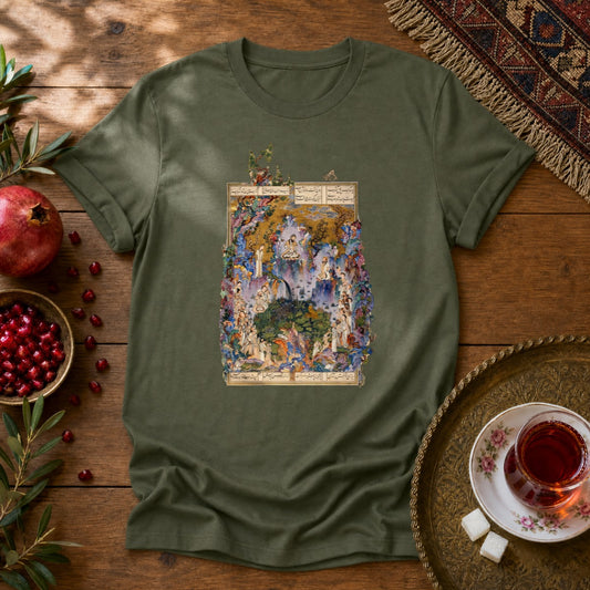 Court of Keyumars - Shahnameh Unisex T-Shirt - Military Green