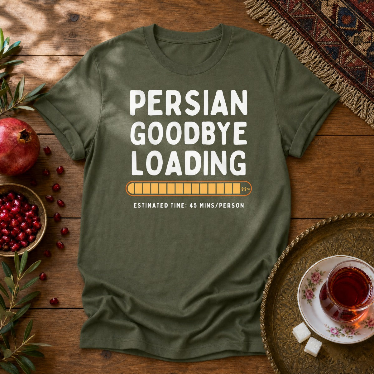Persian Goodbye Loading Unisex T-Shirt - Military Green