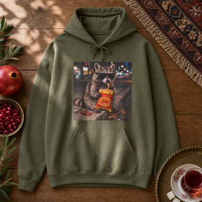 Pofak Raccoon Hoodie - Military Green
