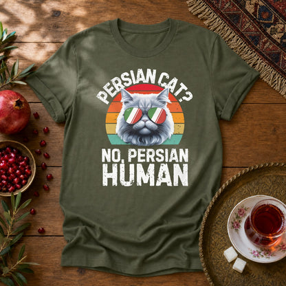 Persian Cat Human Unisex T-Shirt - Military Green