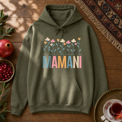 Mamani Floral Hoodie - Military Green