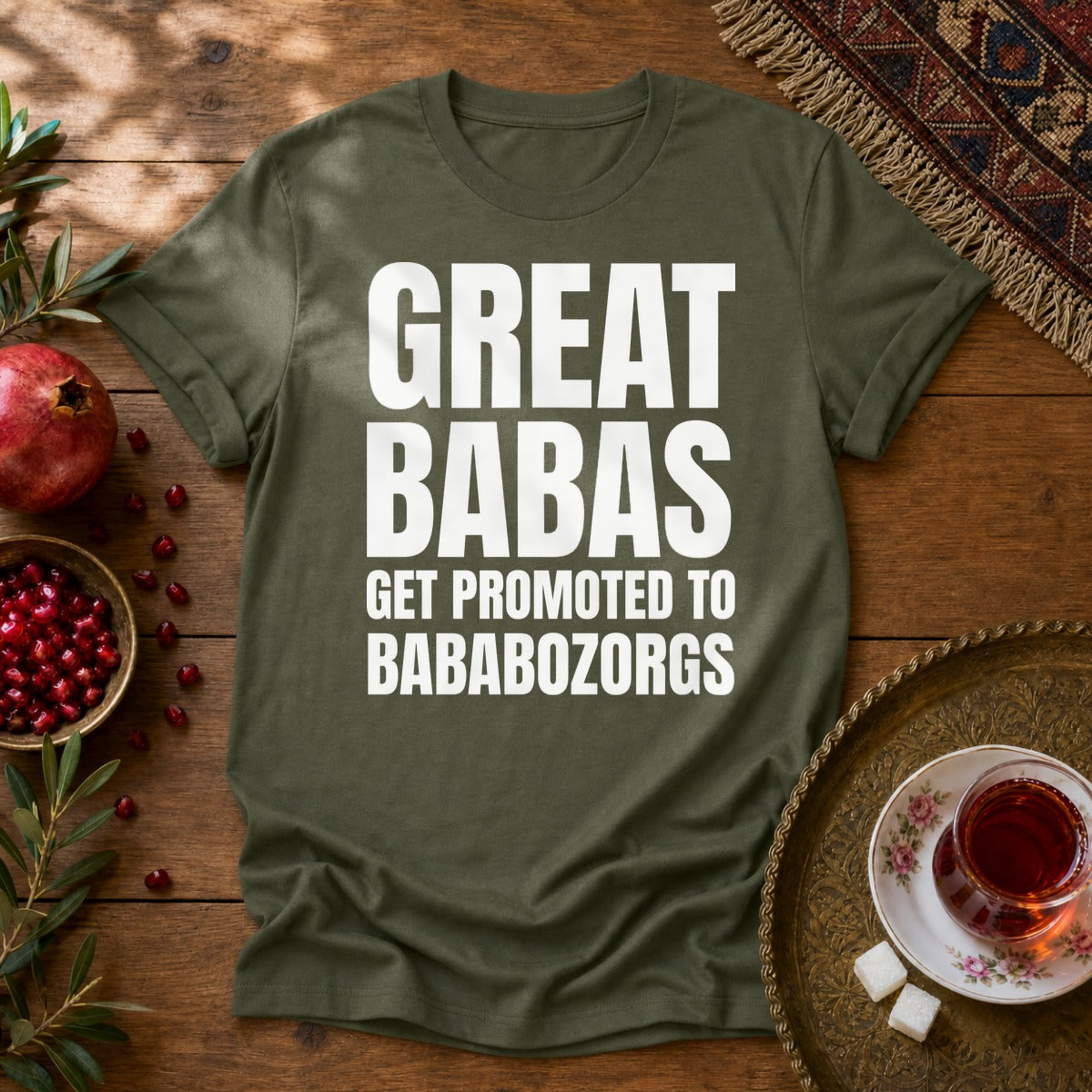 Great Babas Get Promoted to Bababozorgs Unisex T-Shirt - Military Green