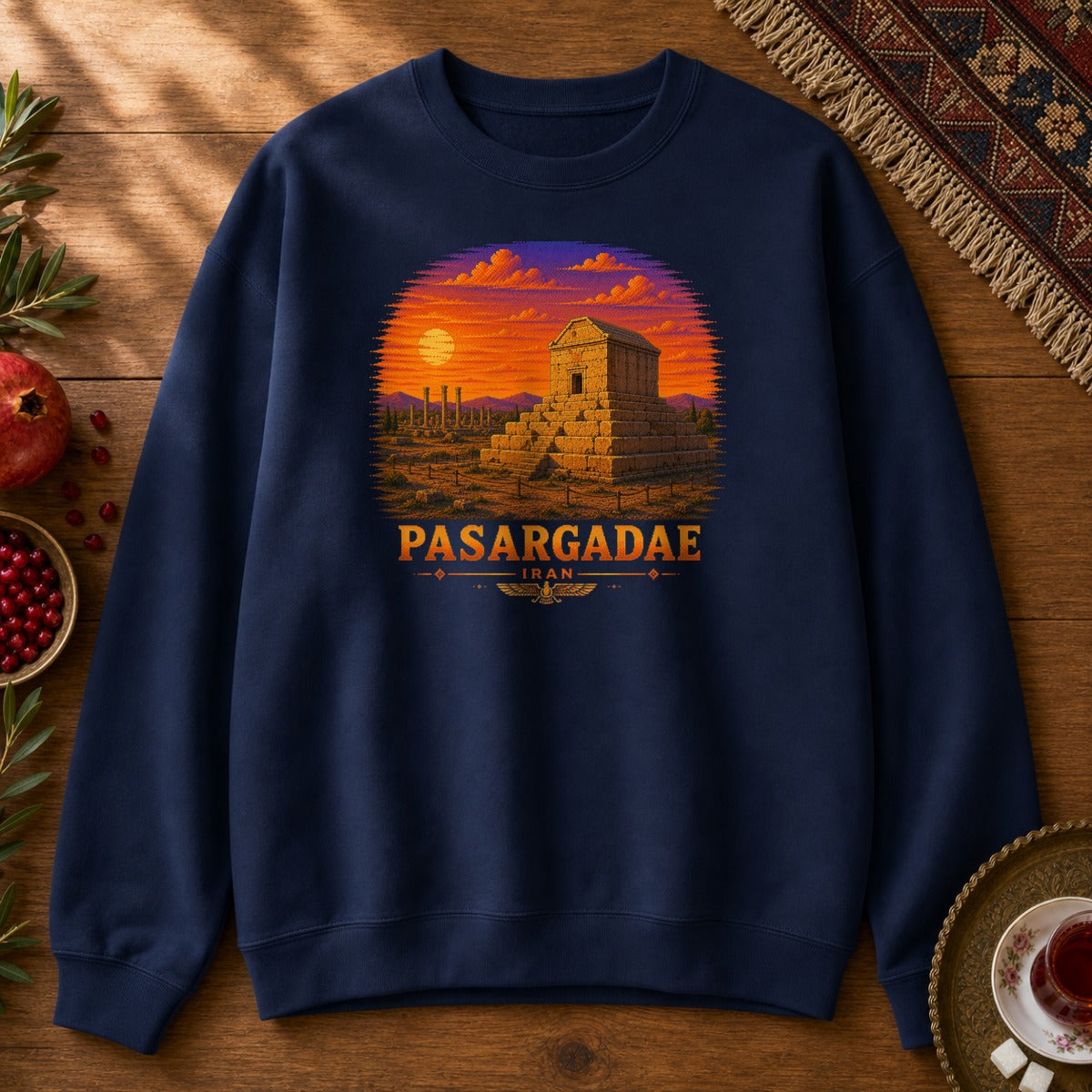 Pasargadae - Pixel Art Sweatshirt - Navy
