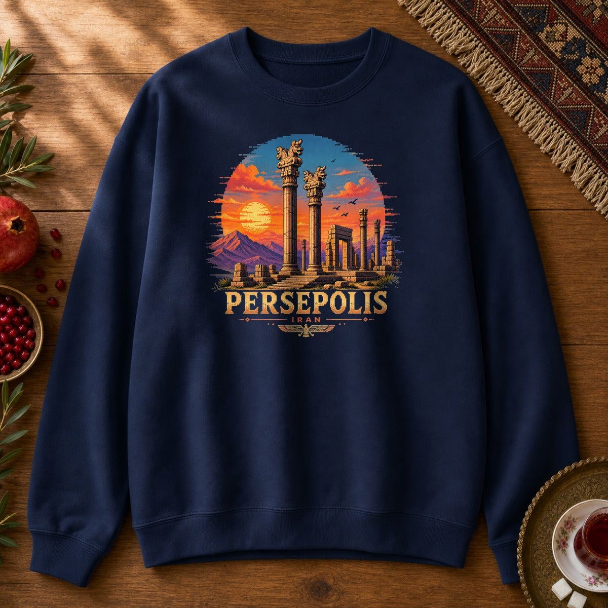 Persepolis - Pixel Art Sweatshirt - Navy