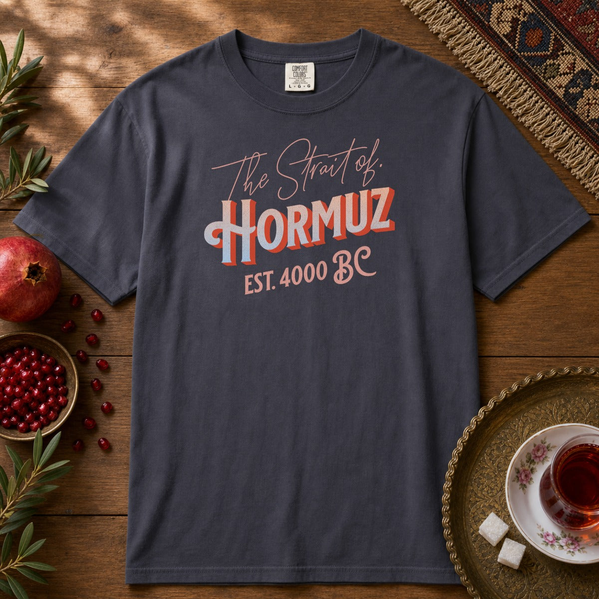 The Strait of Hormuz Premium Tee - Navy