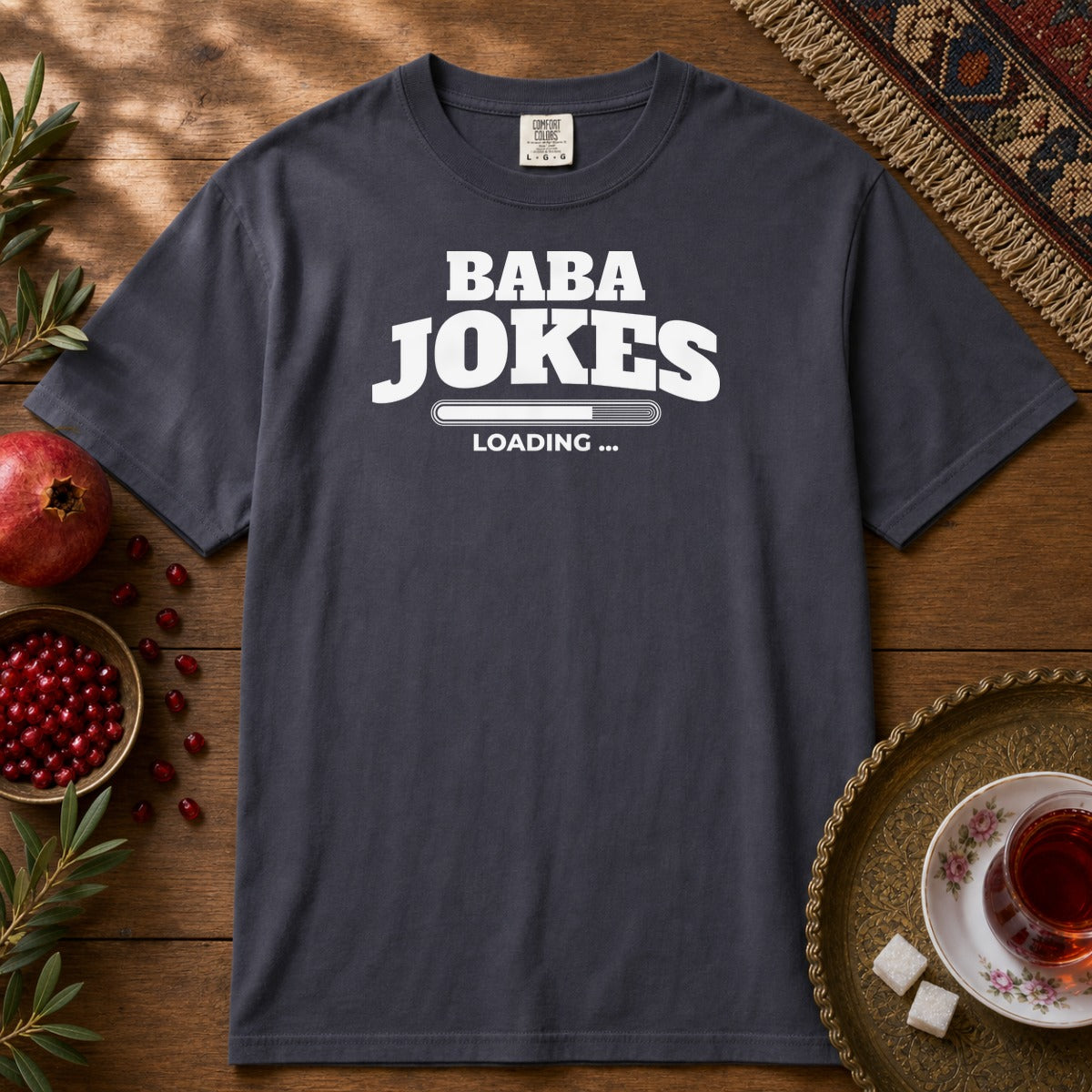 Baba Jokes Loading Premium Tee - Navy