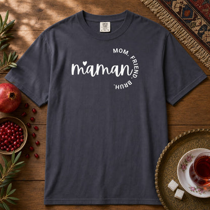 Maman - Mom, Friend, Bruh Premium Tee - Navy