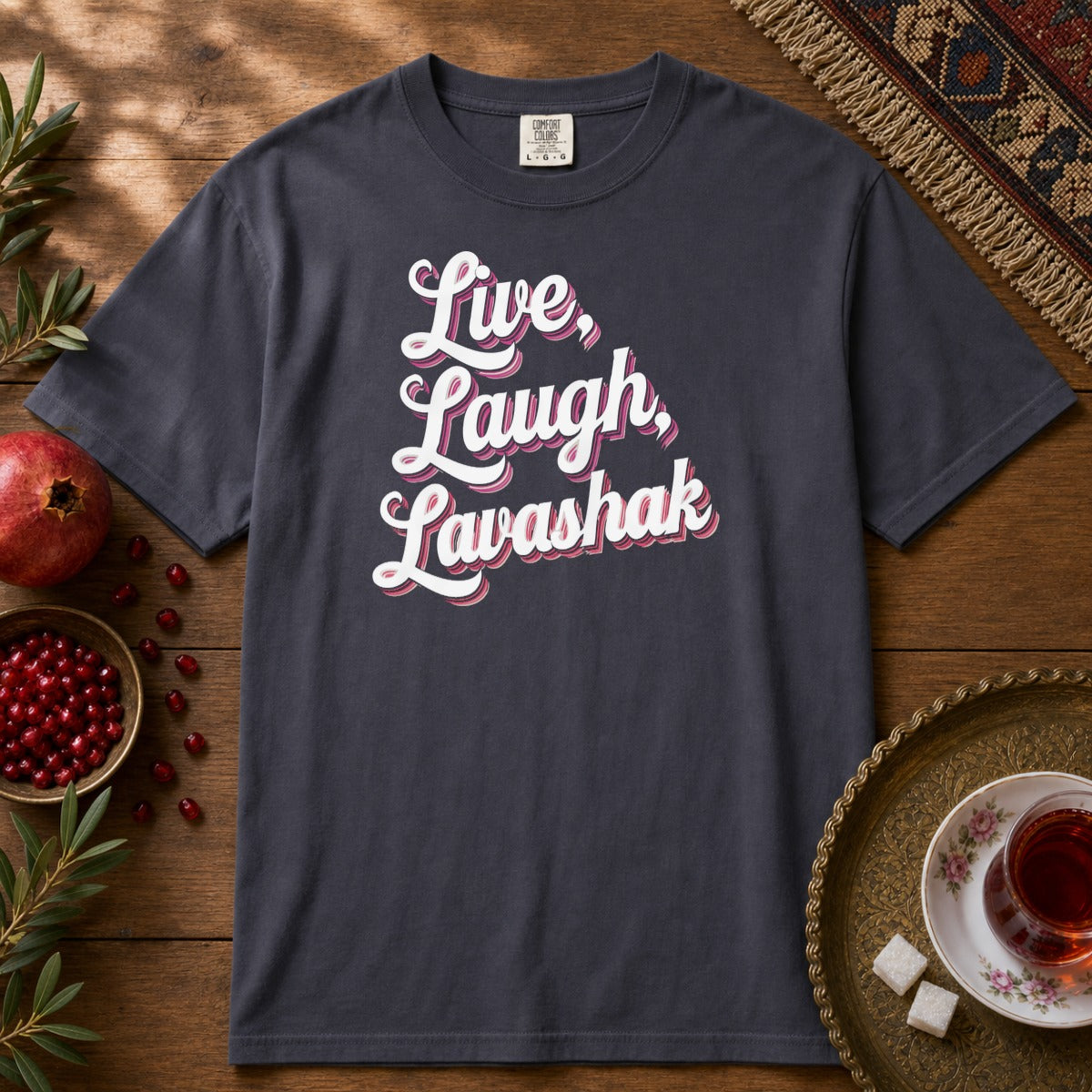 Live, Laugh, Lavashak Premium Tee - Navy