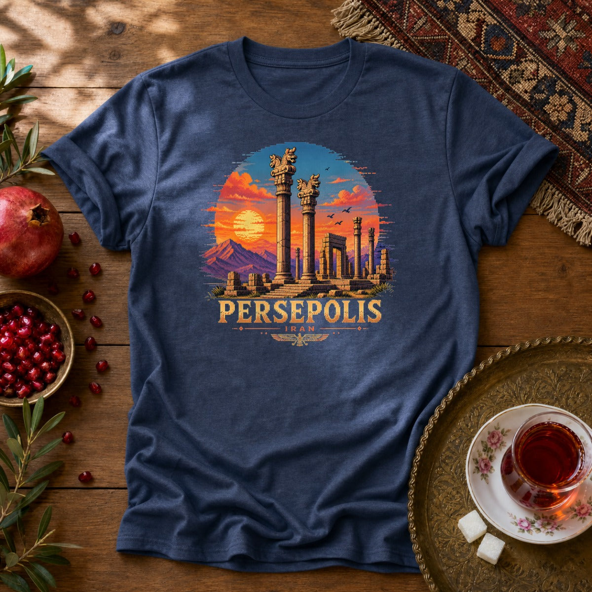 Persepolis - Pixel Art Unisex T-Shirt - Navy