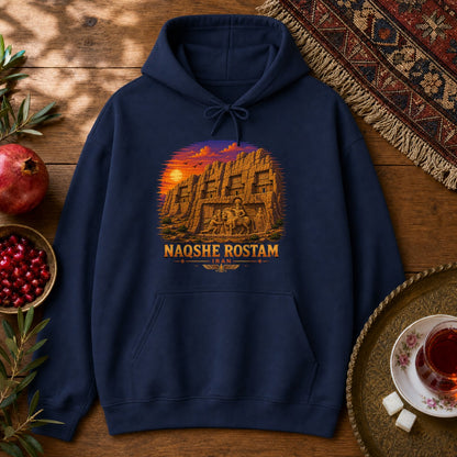 Naqshe Rostam - Pixel Art Hoodie - Navy