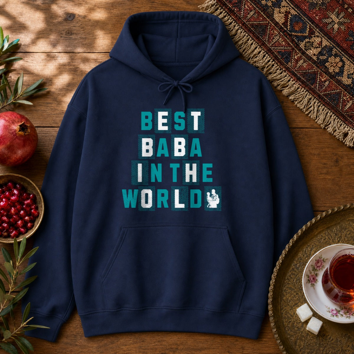 Best Baba in the World Hoodie - Navy