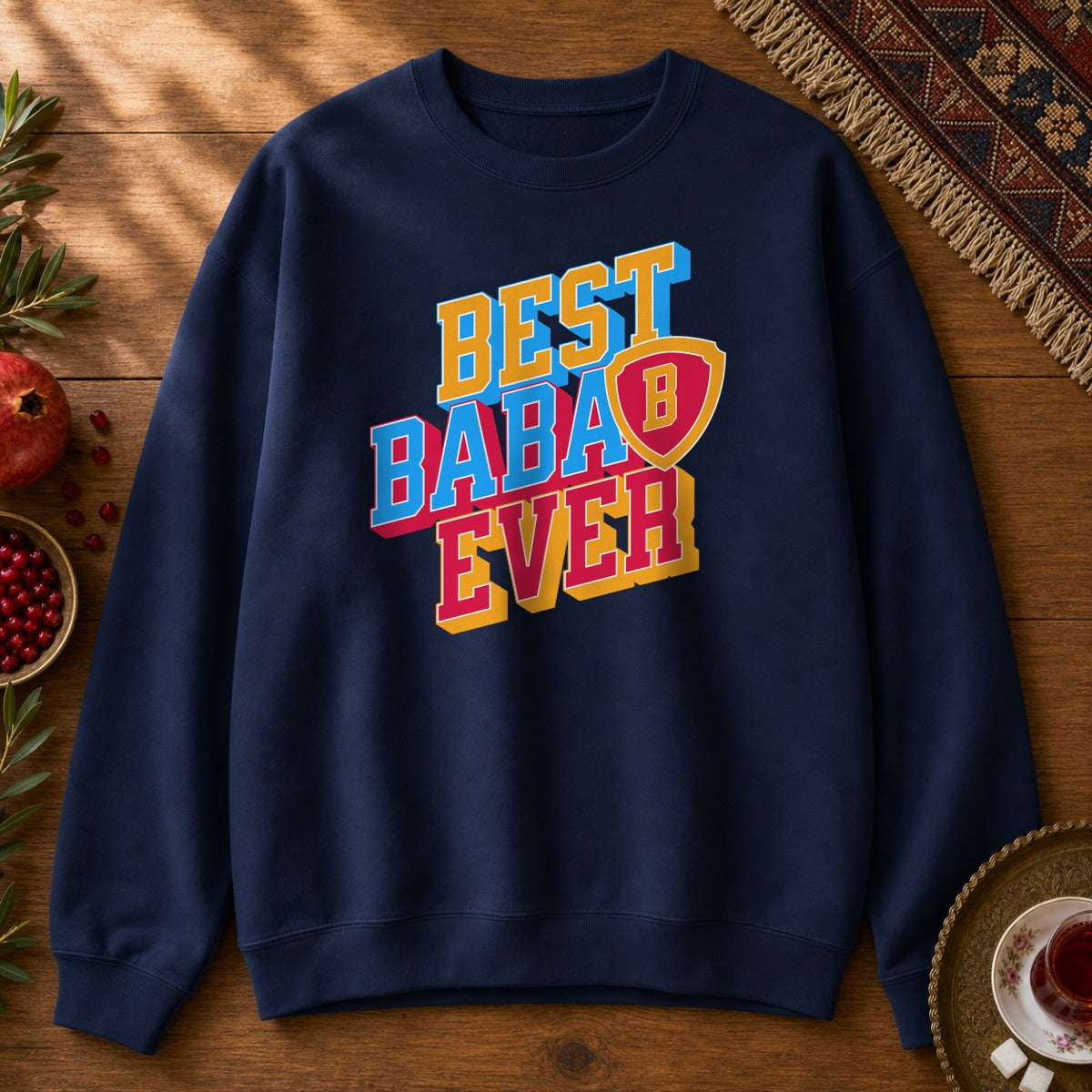 Best Baba Ever - Shield Sweatshirt - Navy